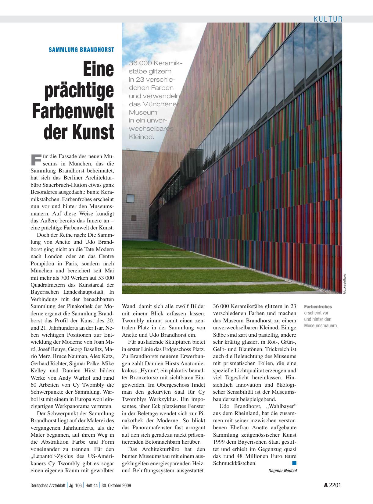 Vorschauseite 1: Sammlung Brandhorst: Eine prächtige Farbenwelt der Kunst