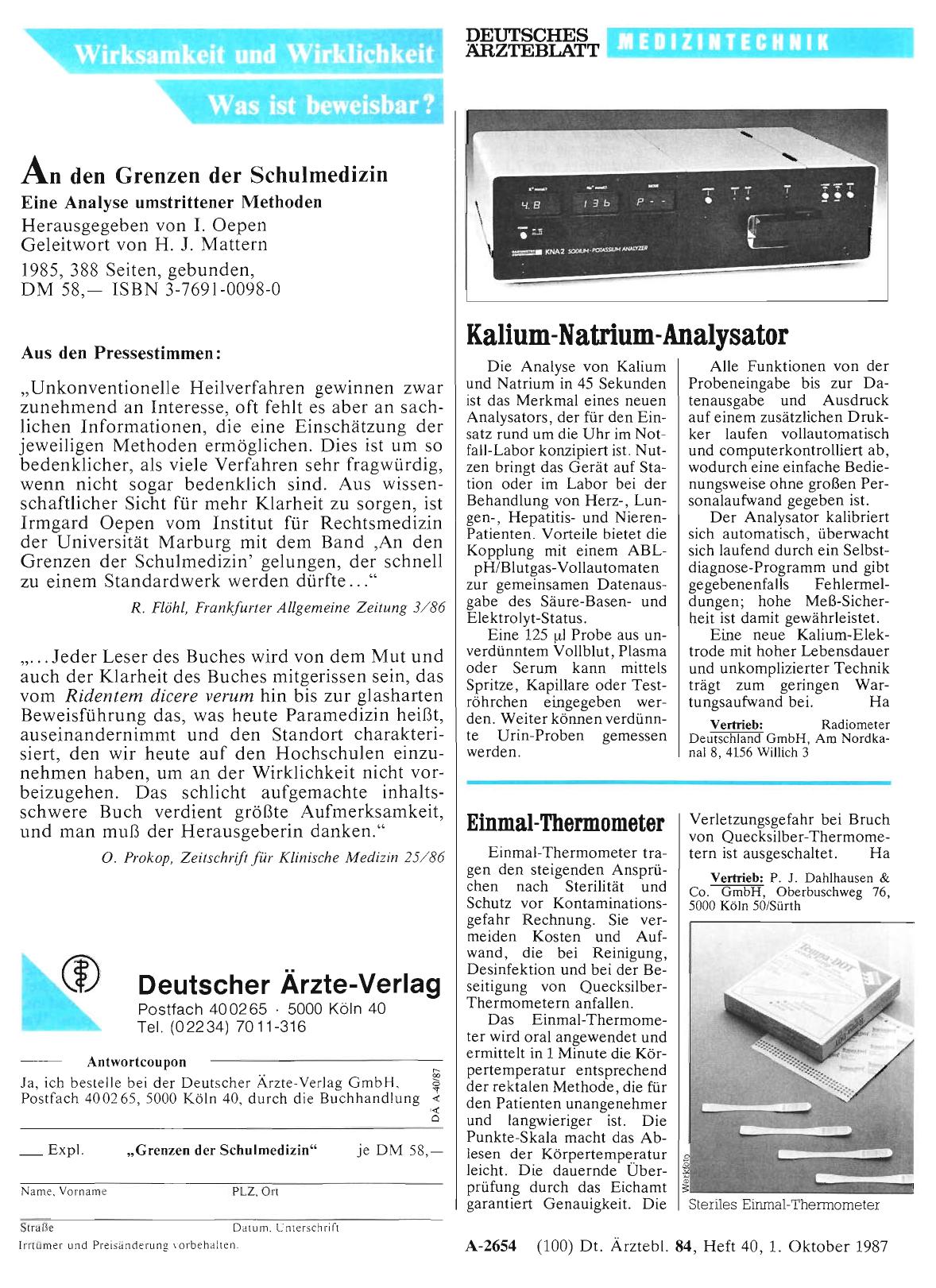 Vorschauseite 1: Kalium-Natrium-Analysator