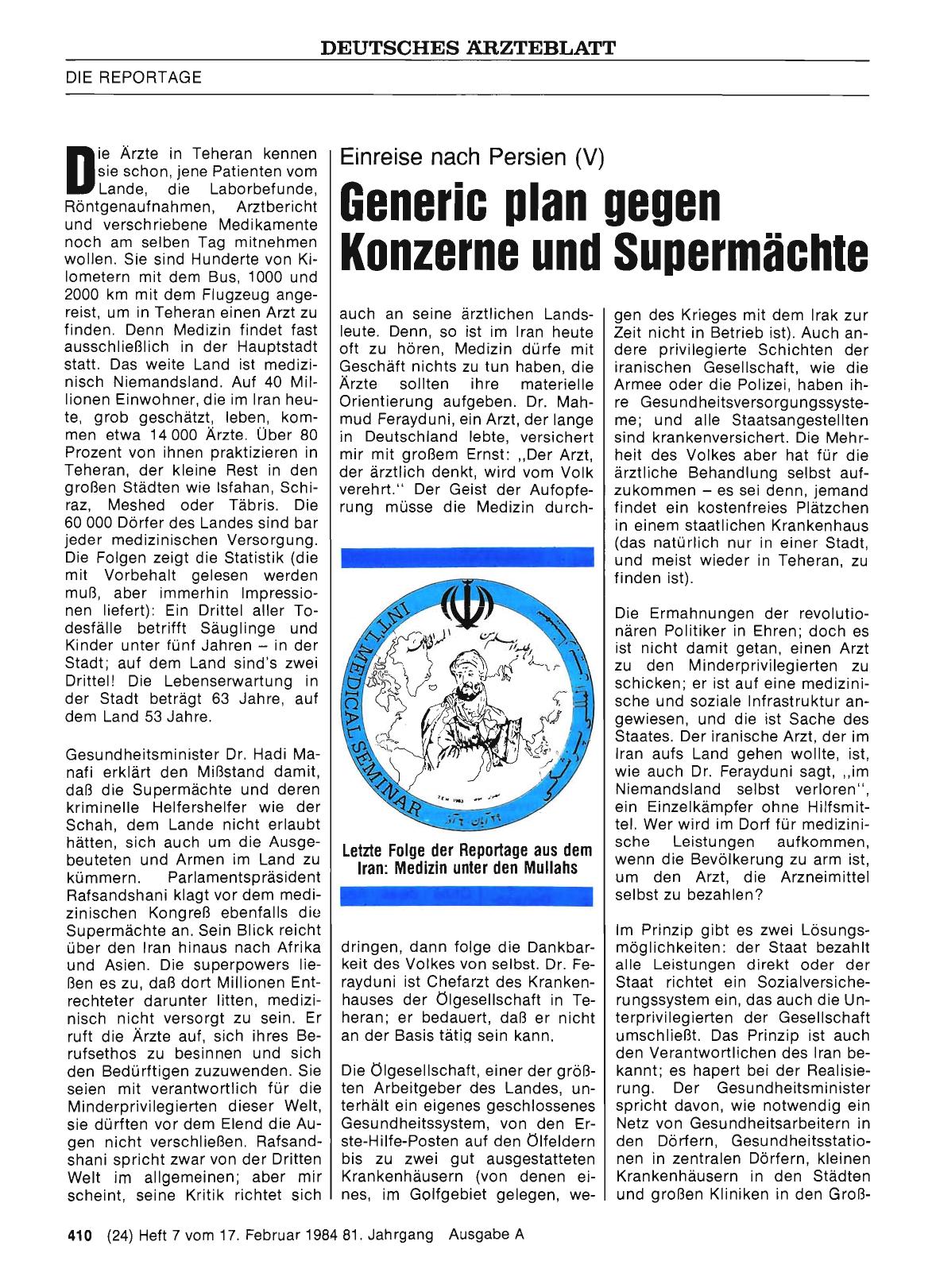Vorschauseite 1: Generic plan gegen Konzerne und Supermächte — Einreise nach Persien (V)