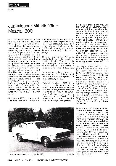 Vorschauseite 1: Japanischer Mittelkläßler: Mazda 1300