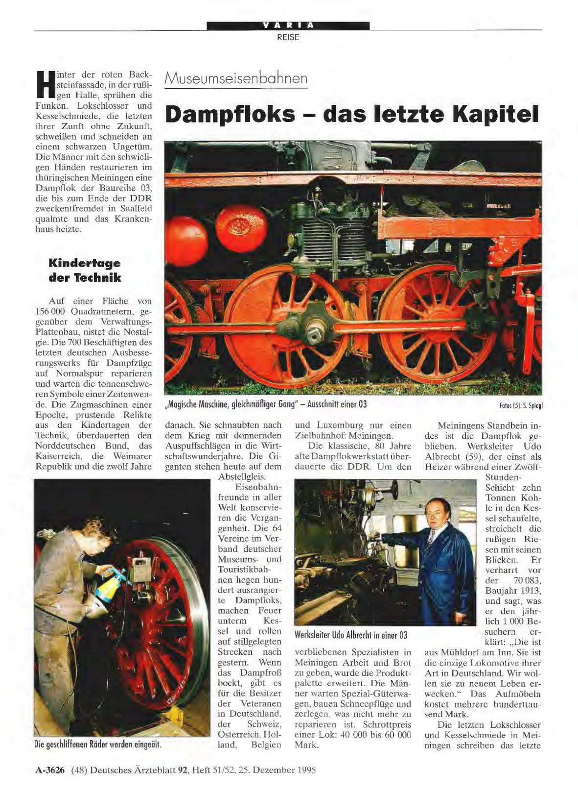 Vorschauseite 1: Museumseisenbahnen: Dampfloks - das letzte Kapitel