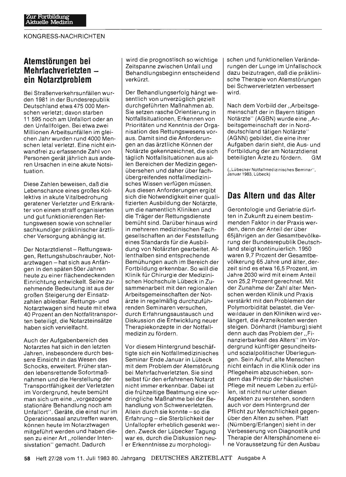 Vorschauseite 1: Atemstörungen bei Mehrfachverletzten — ein Notarztproblem