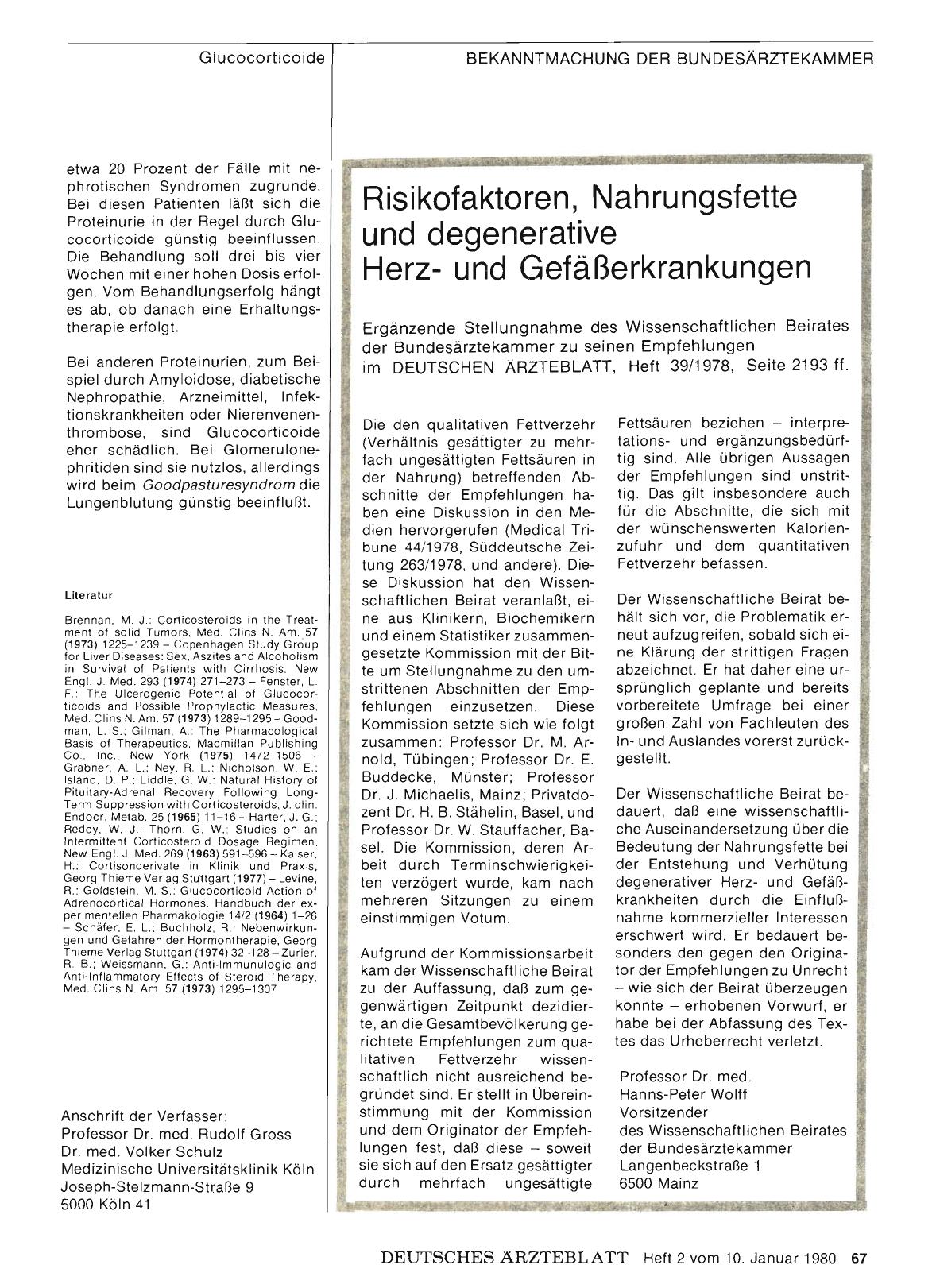Vorschauseite 1: Risikofaktoren, Nahrungsfette und degenerative Herzund Gefäßerkrankungen