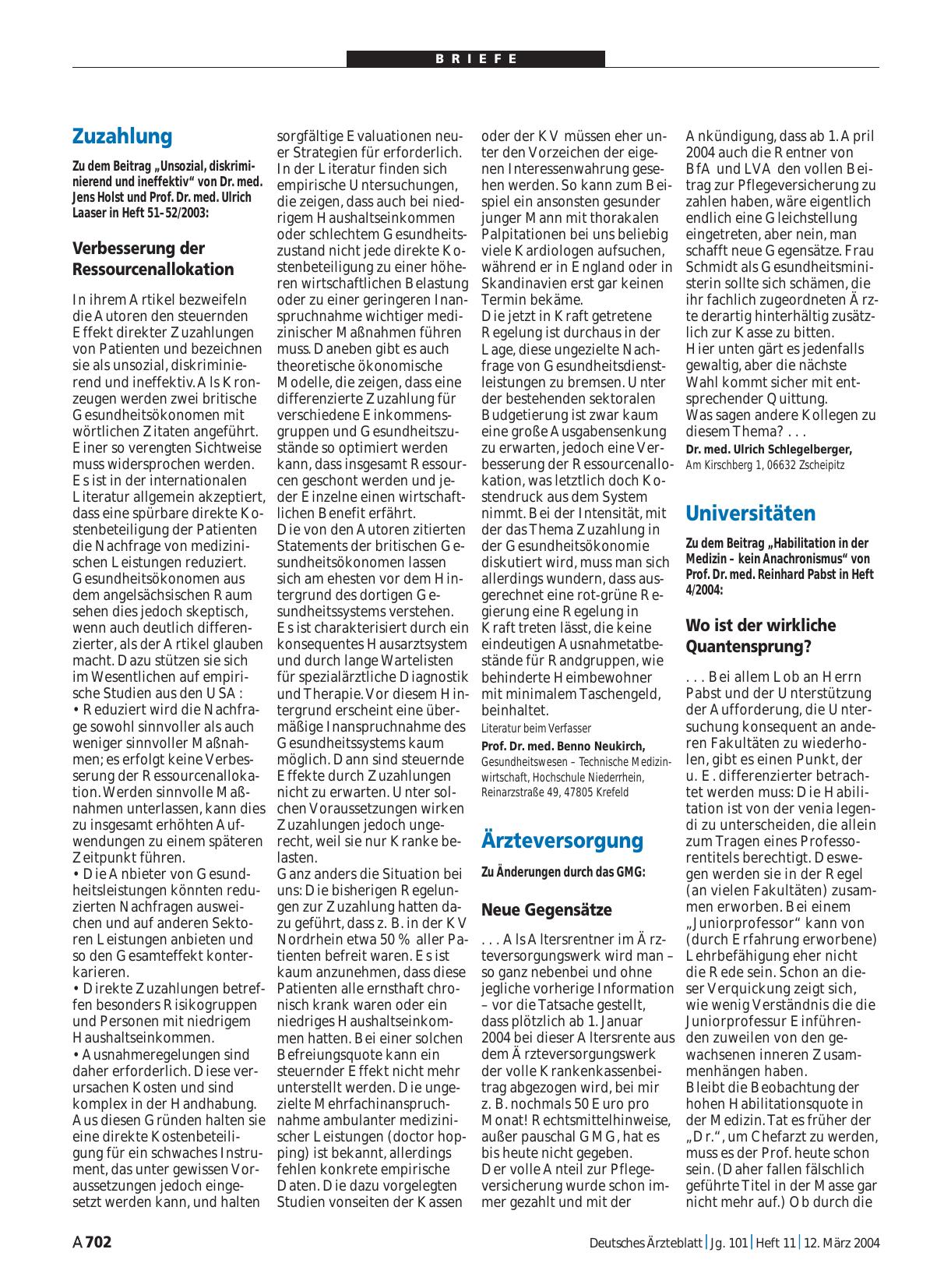 Vorschauseite 1: Zuzahlung: Verbesserung der Ressourcenallokation