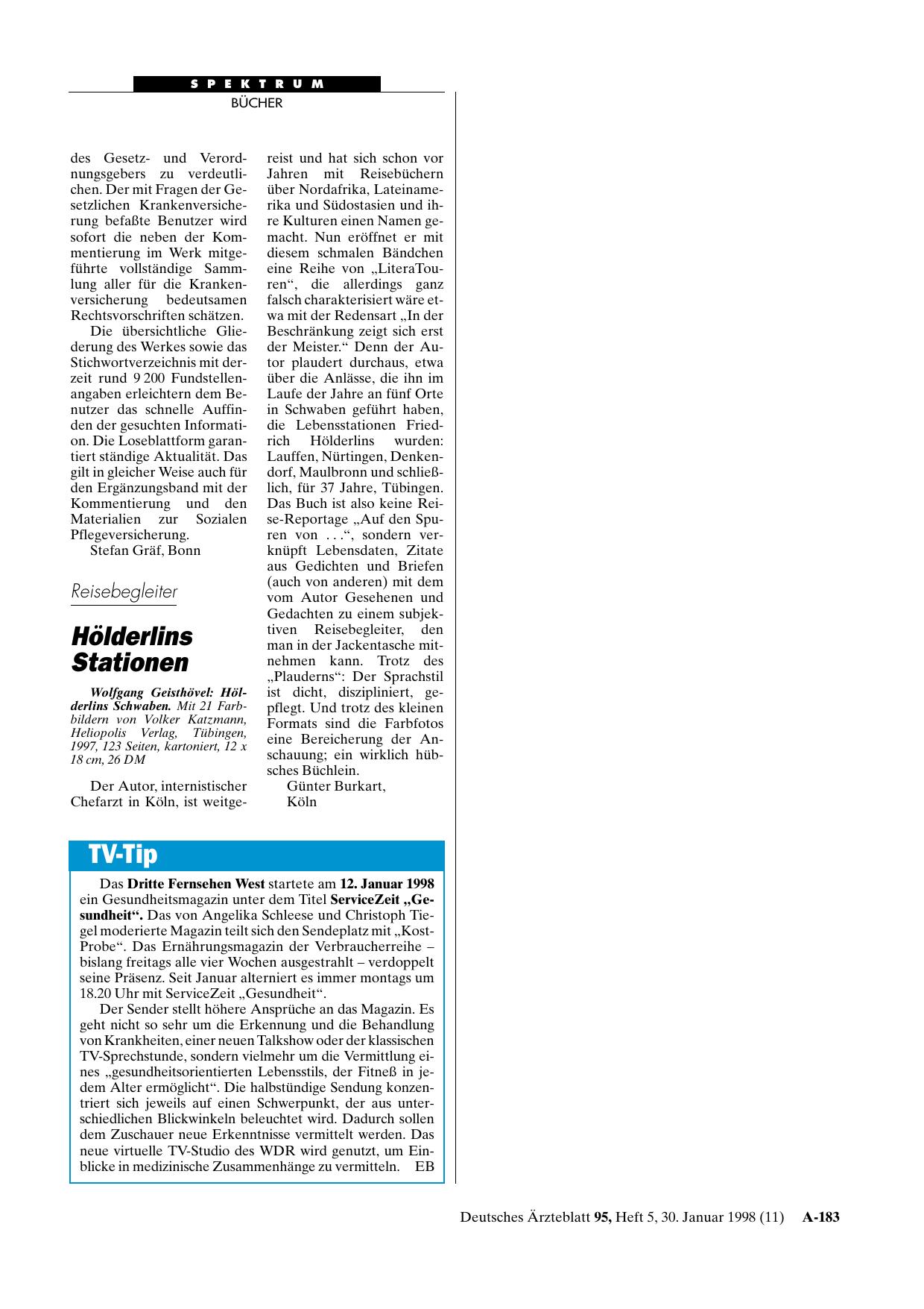 Vorschauseite 1: TV-Tip