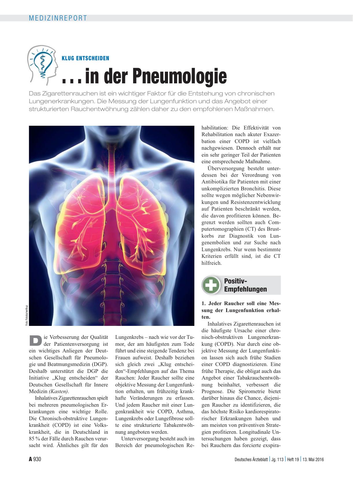 Vorschauseite 1: Klug entscheiden: . . . in der Pneumologie