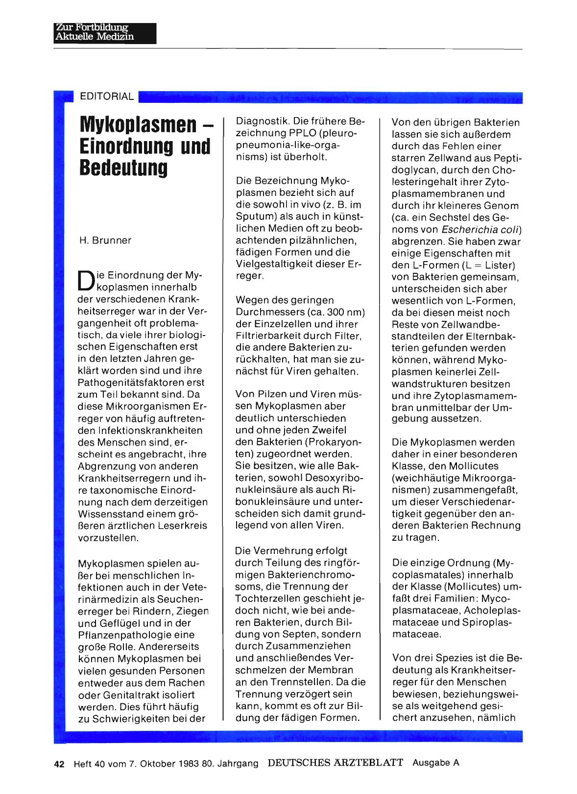 Vorschauseite 1: Mykoplasmen - Einordnung und Bedeutung