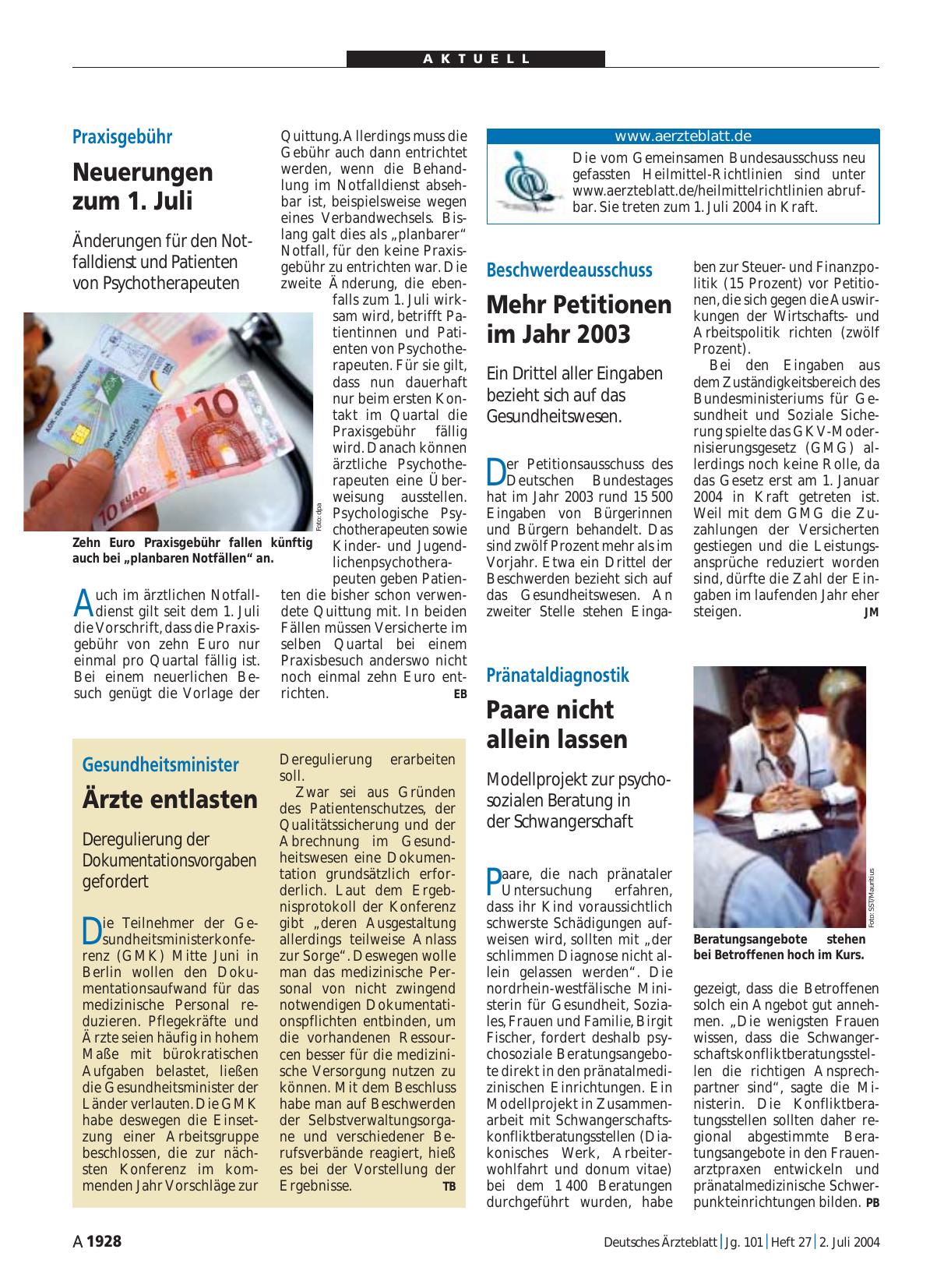 Vorschauseite 1: www. aerzteblatt. de