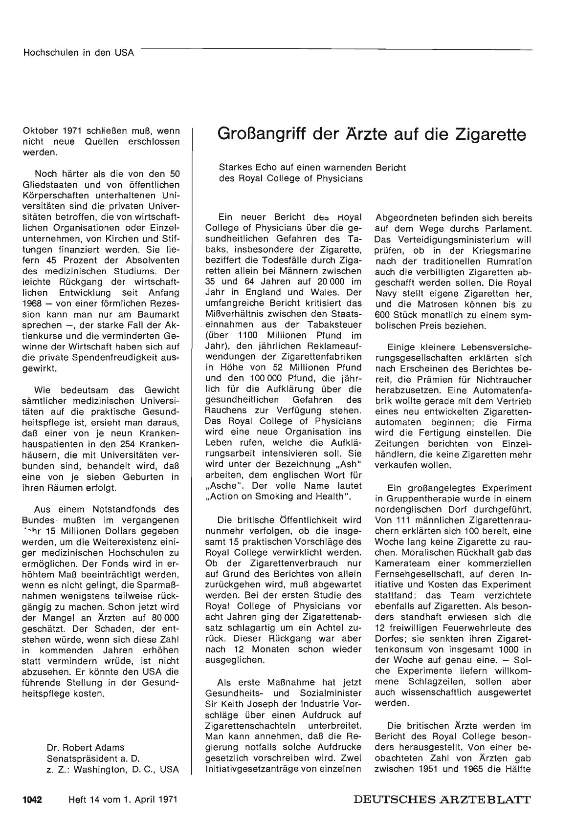 Vorschauseite 1: Großangriff der Ärzte auf die Zigarette