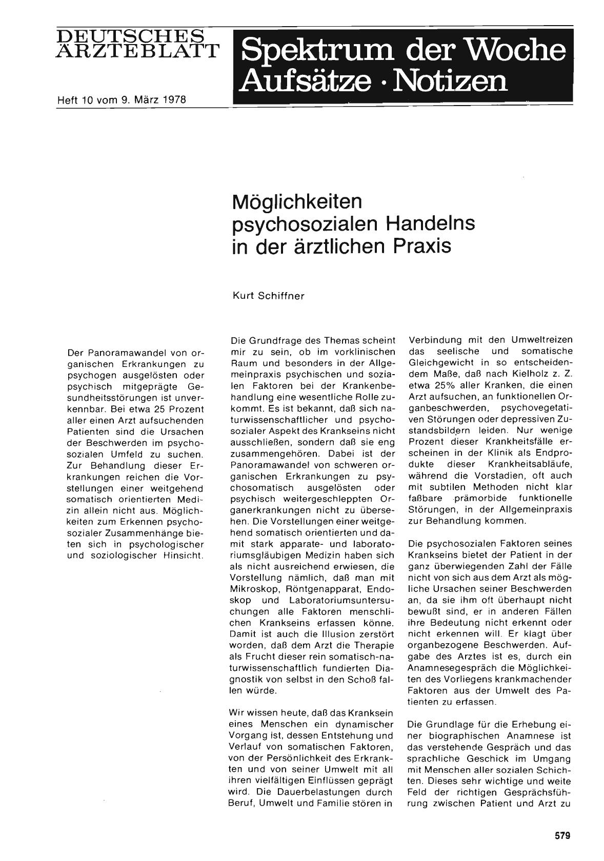 Vorschauseite 1: Möglichkeiten psychosozialen Handelns in der ärztlichen Praxis