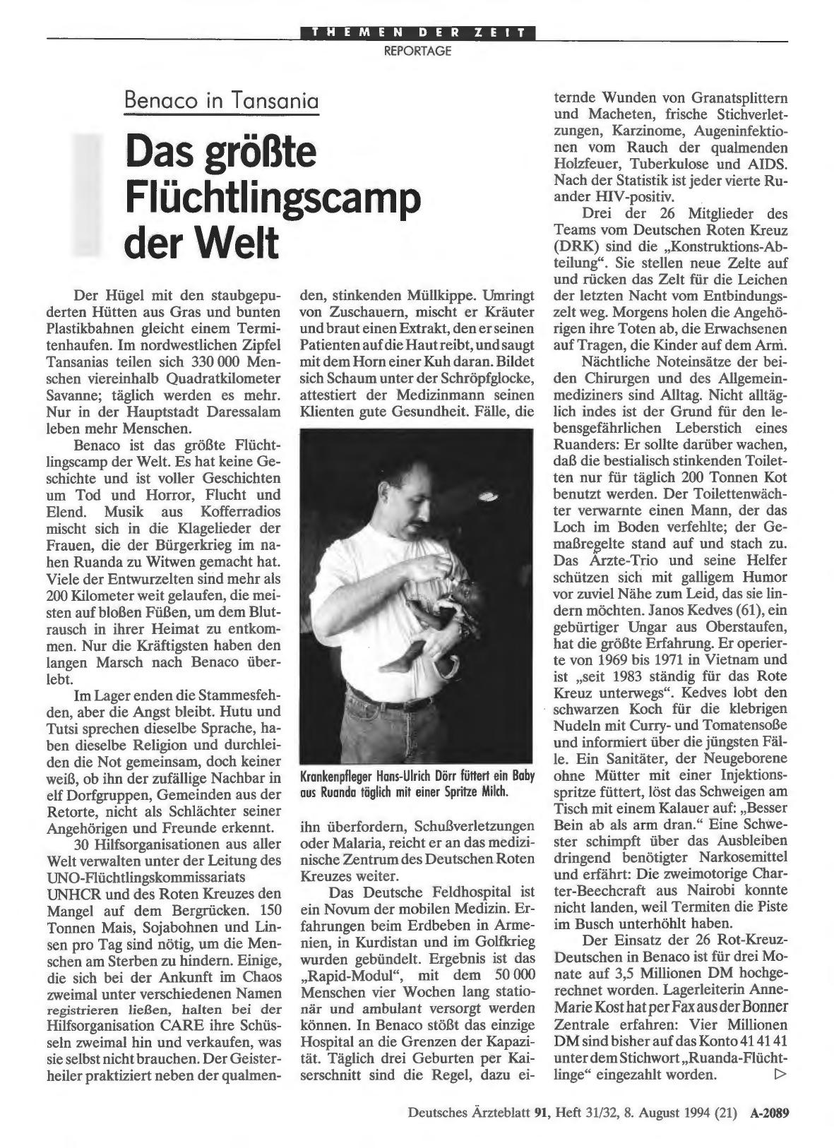 Vorschauseite 1: Benaco in Tansania: Das größte Flüchtlingscamp der Welt