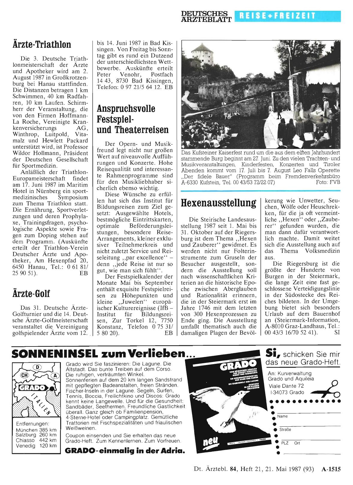 Vorschauseite 1: Anspruchsvolle Festspielund Theaterreisen