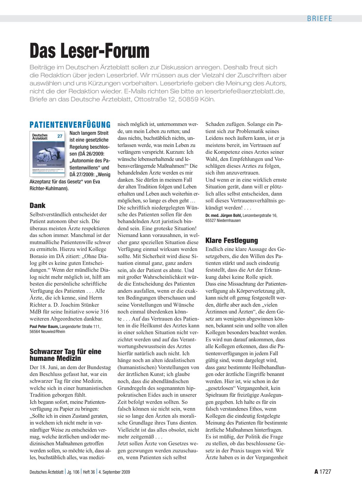 Vorschauseite 1: Patientenverfügung: Dank