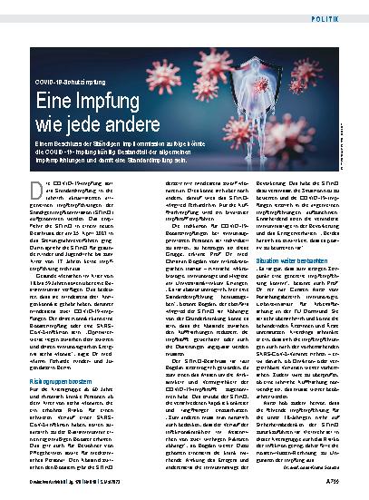 Vorschauseite 1: COVID-19-Schutzimpfung: Eine Impfung wie jede andere