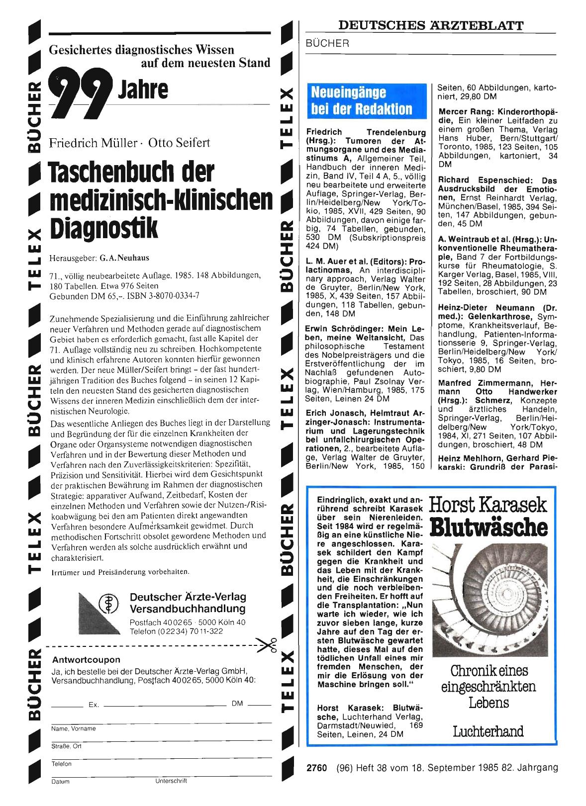 Vorschauseite 1: Neueingänge bei der Redaktion