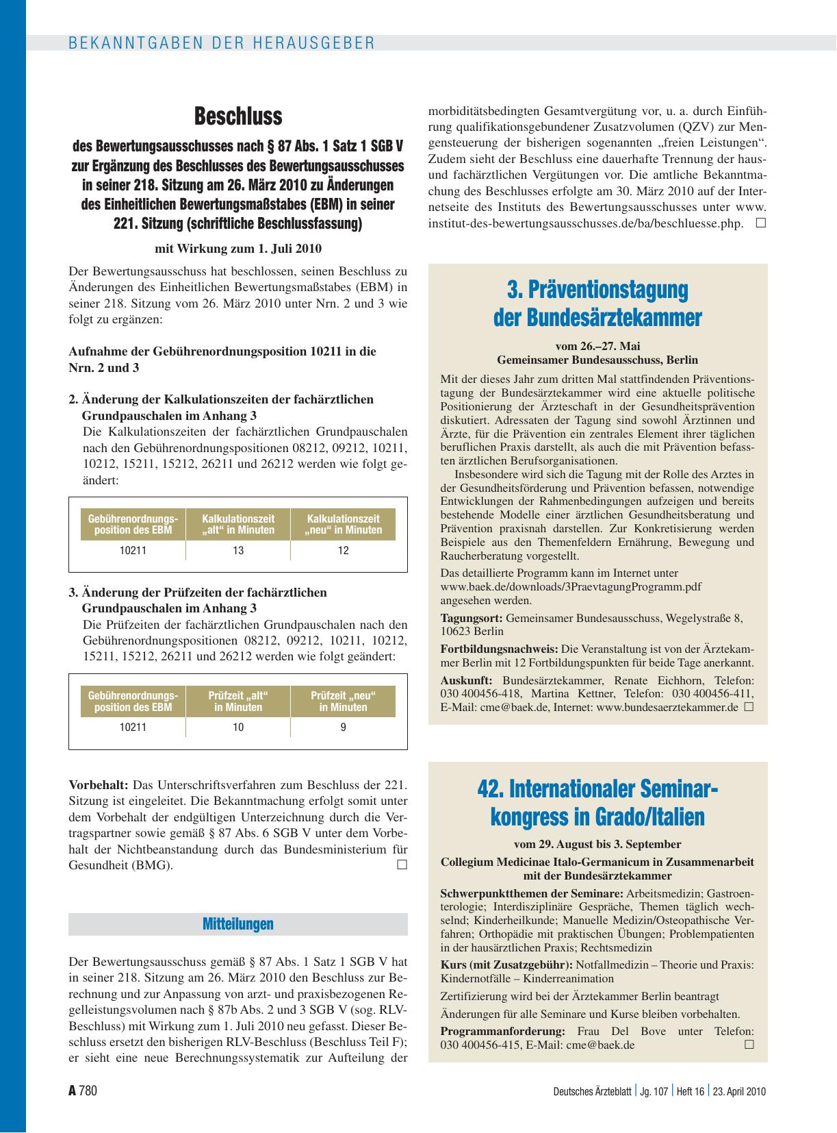 Vorschauseite 1: Mitteilungen