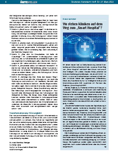 Vorschauseite 1: Wo stehen Kliniken auf dem Weg zum „Smart Hospital“?