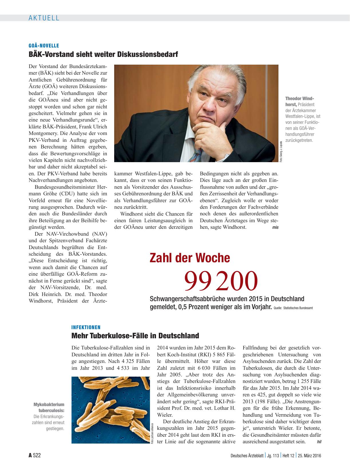 Vorschauseite 1: GOÄ-Novelle: BÄK-Vorstand sieht weiter Diskussionsbedarf