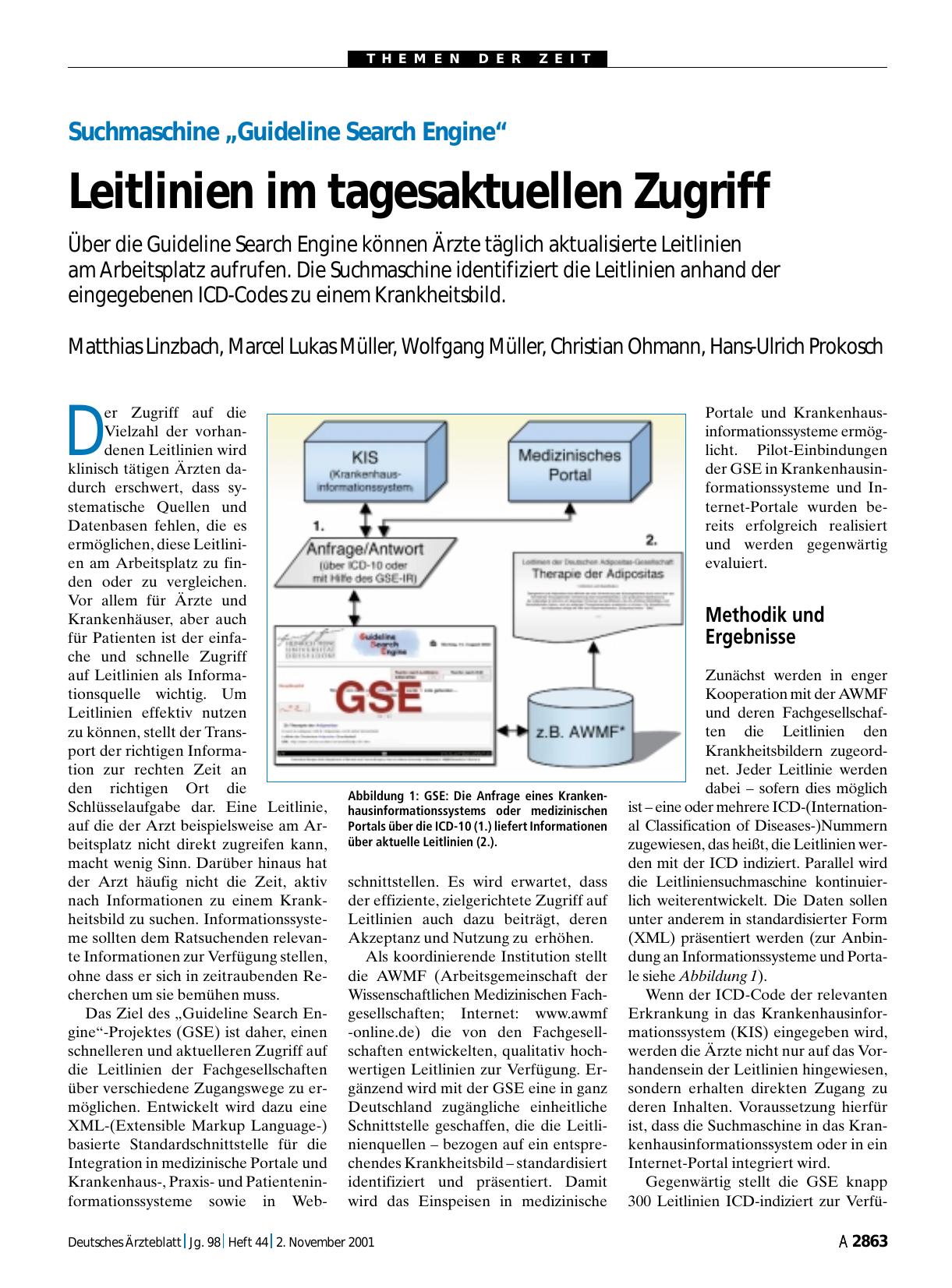 Vorschauseite 1: Suchmaschine „Guideline Search Engine“: Leitlinien im tagesaktuellen Zugriff