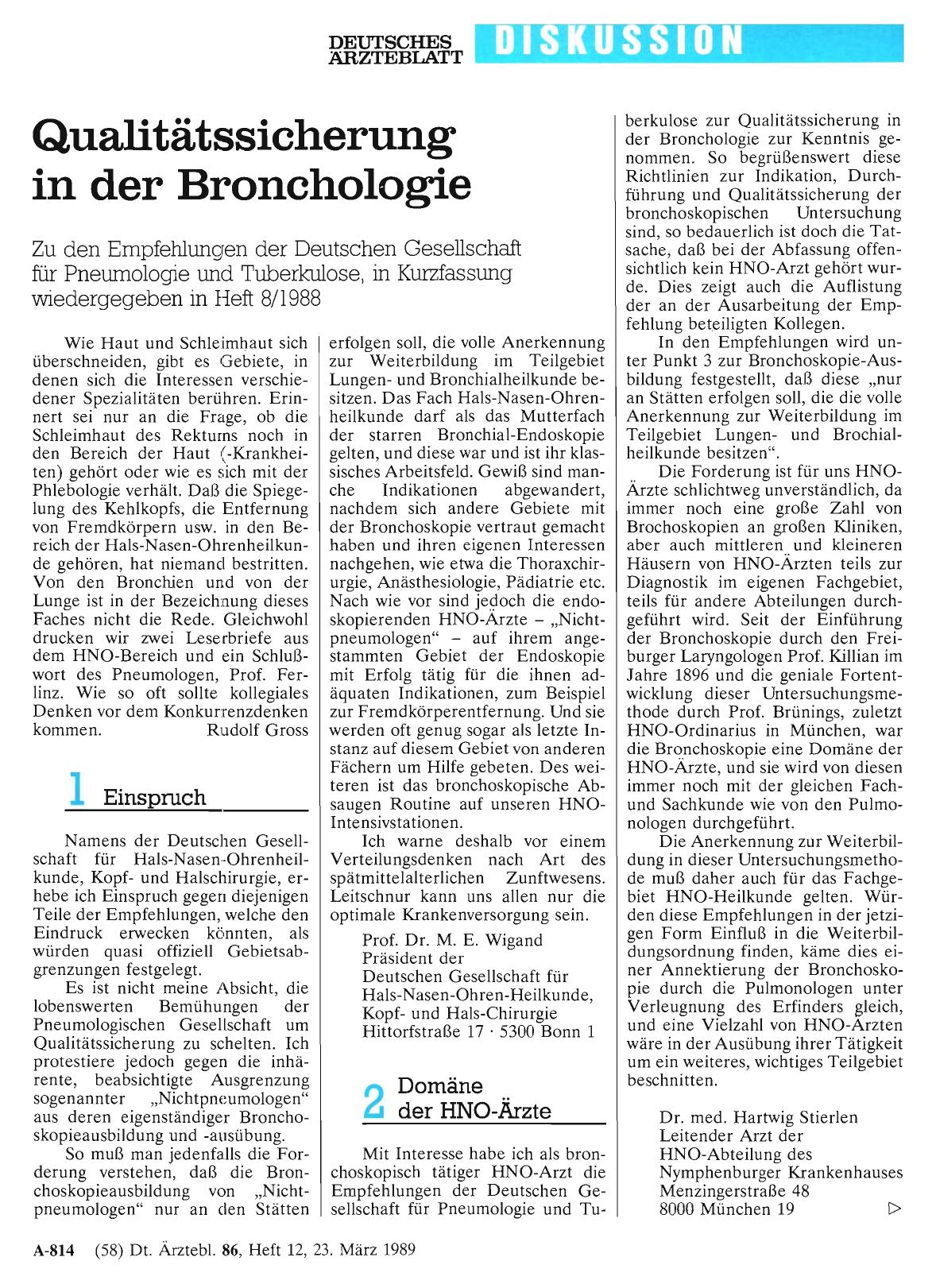 Vorschauseite 1: Qualitätssicherung in der Bronchologie: 1 Einspruch