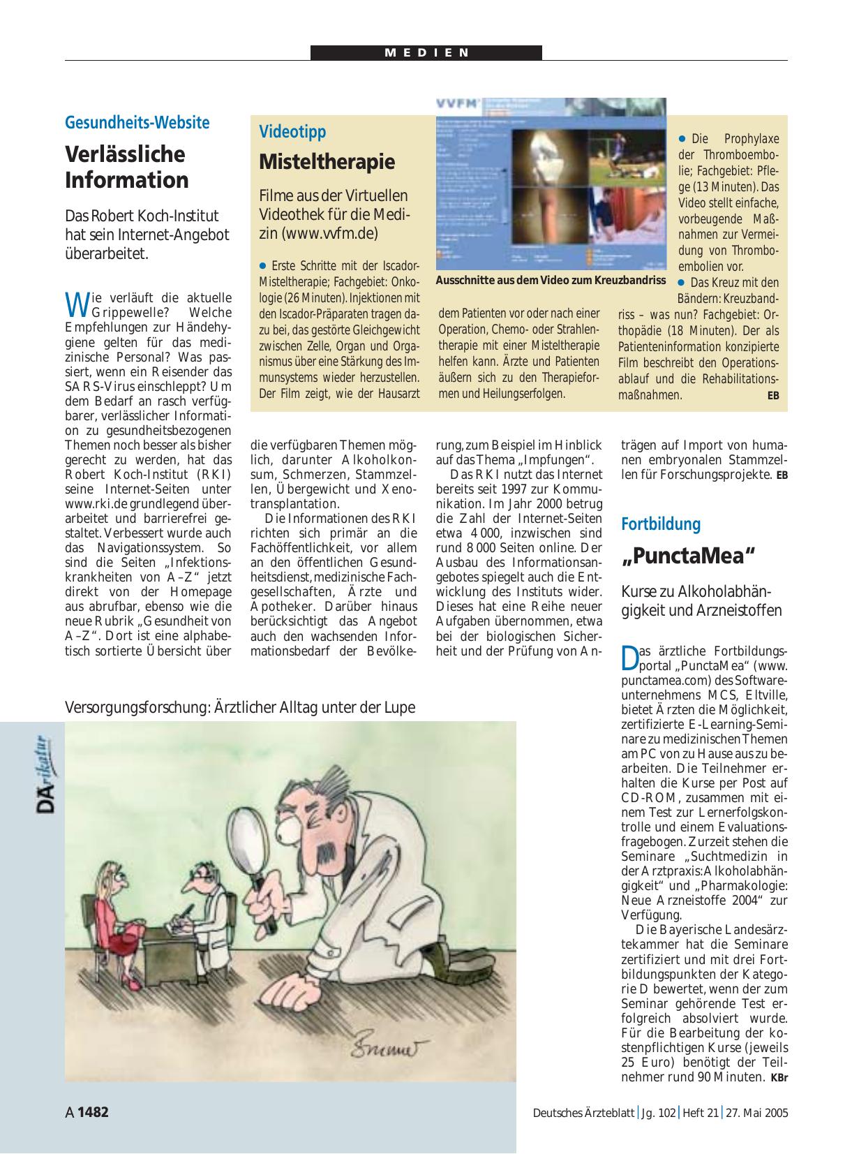 Vorschauseite 1: Gesundheits-Website: Verlässliche Information