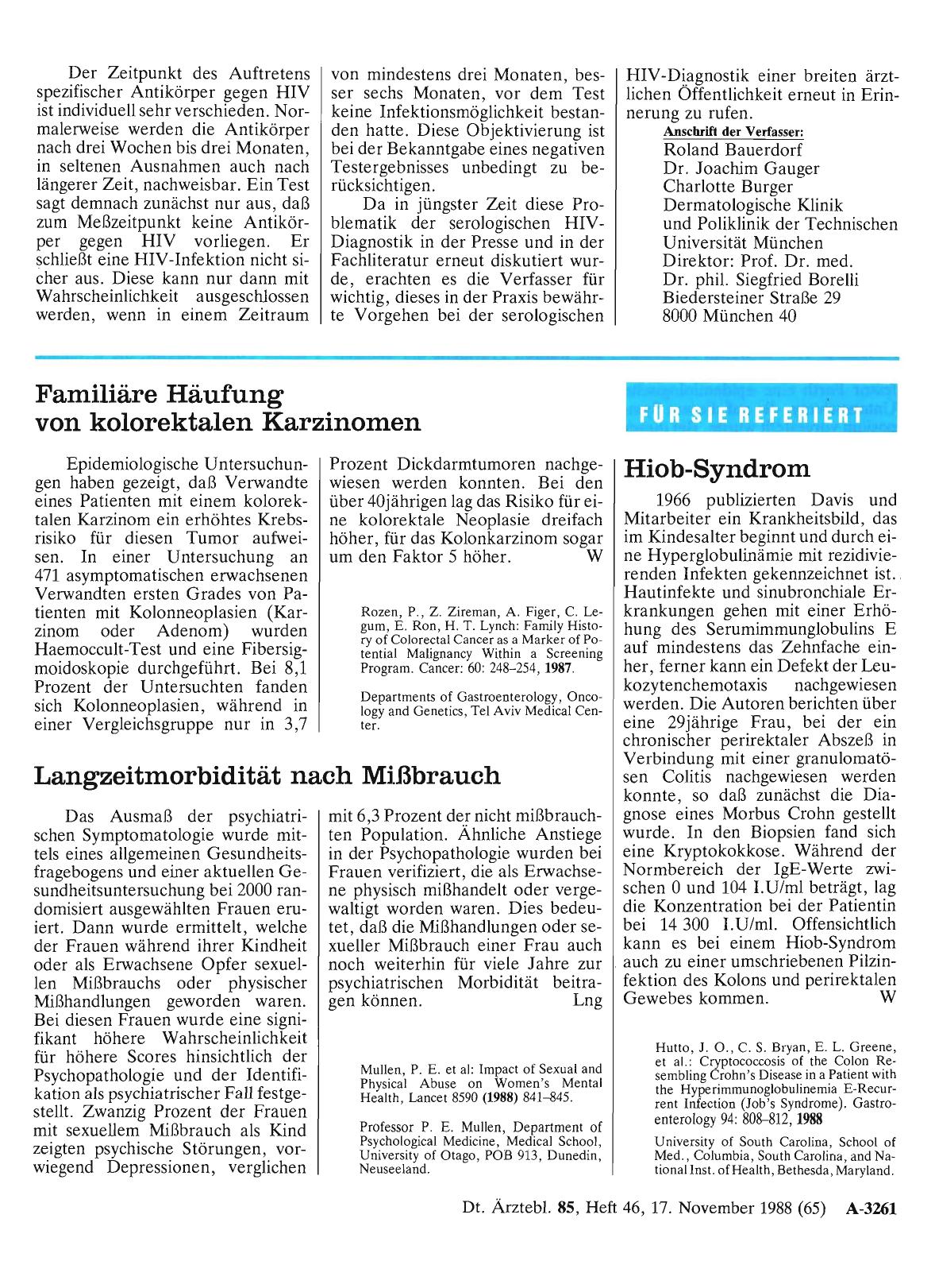 Vorschauseite 1: Langzeitmorbidität nach Mißbrauch