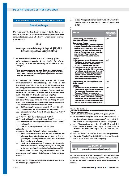 Vorschauseite 1: Änderungen zum Anforderungskatalog nach § 73 SGB V für Verordnungssoftware (Anlage 23 BMV-Ä)