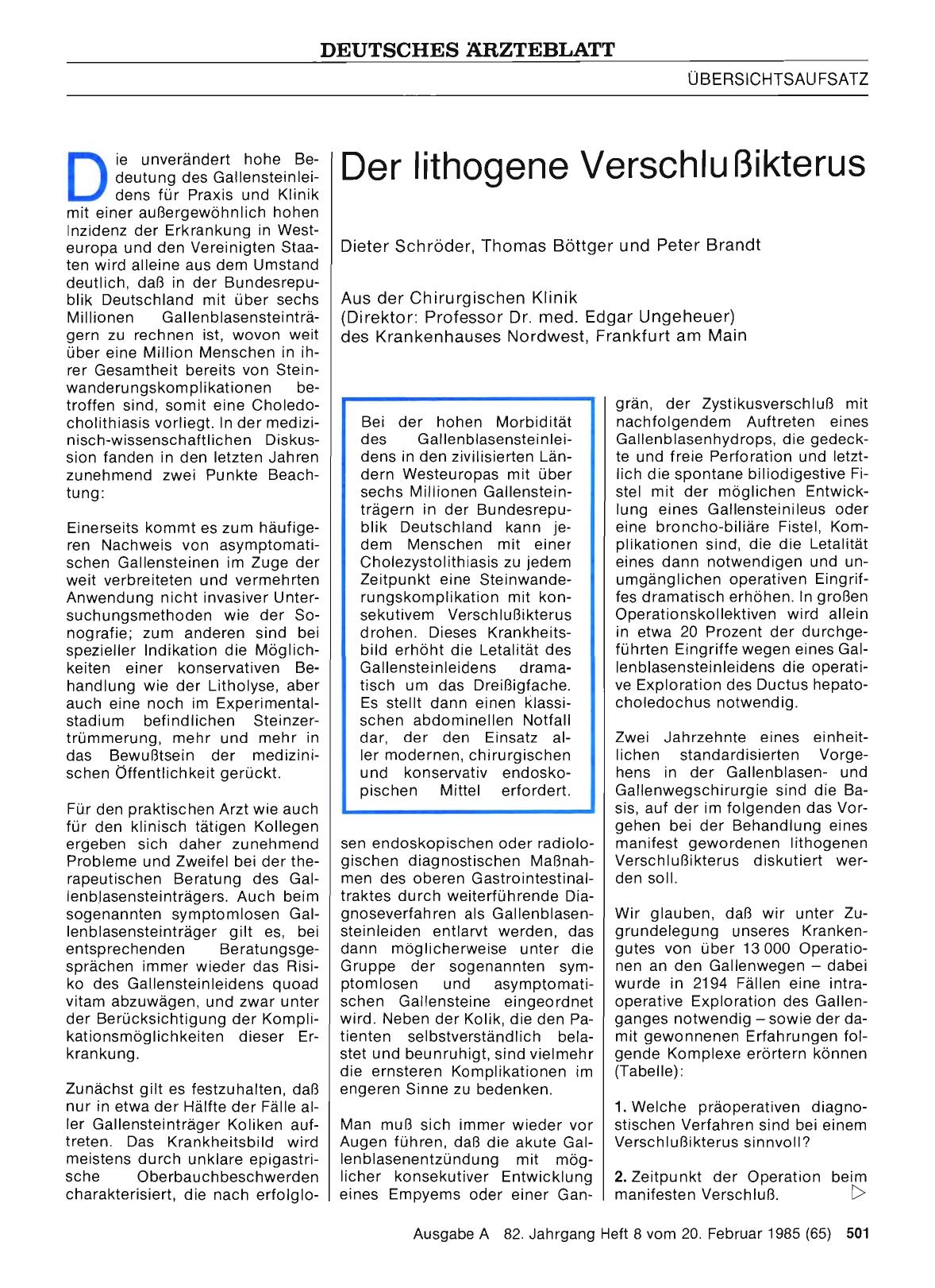 Vorschauseite 1: Der lithogene Verschlußikterus