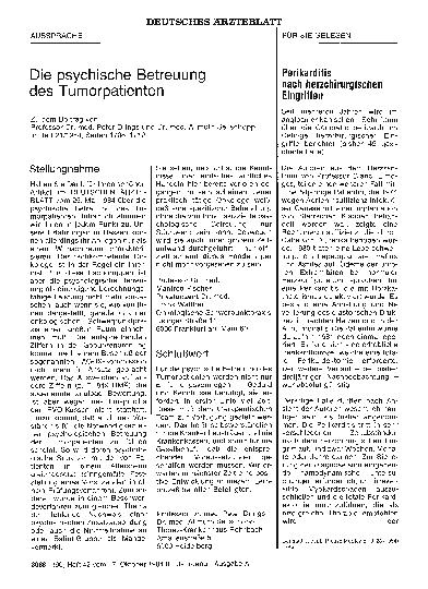 Vorschauseite 1: Perikarditis nach herzchirurgischen Eingriffen
