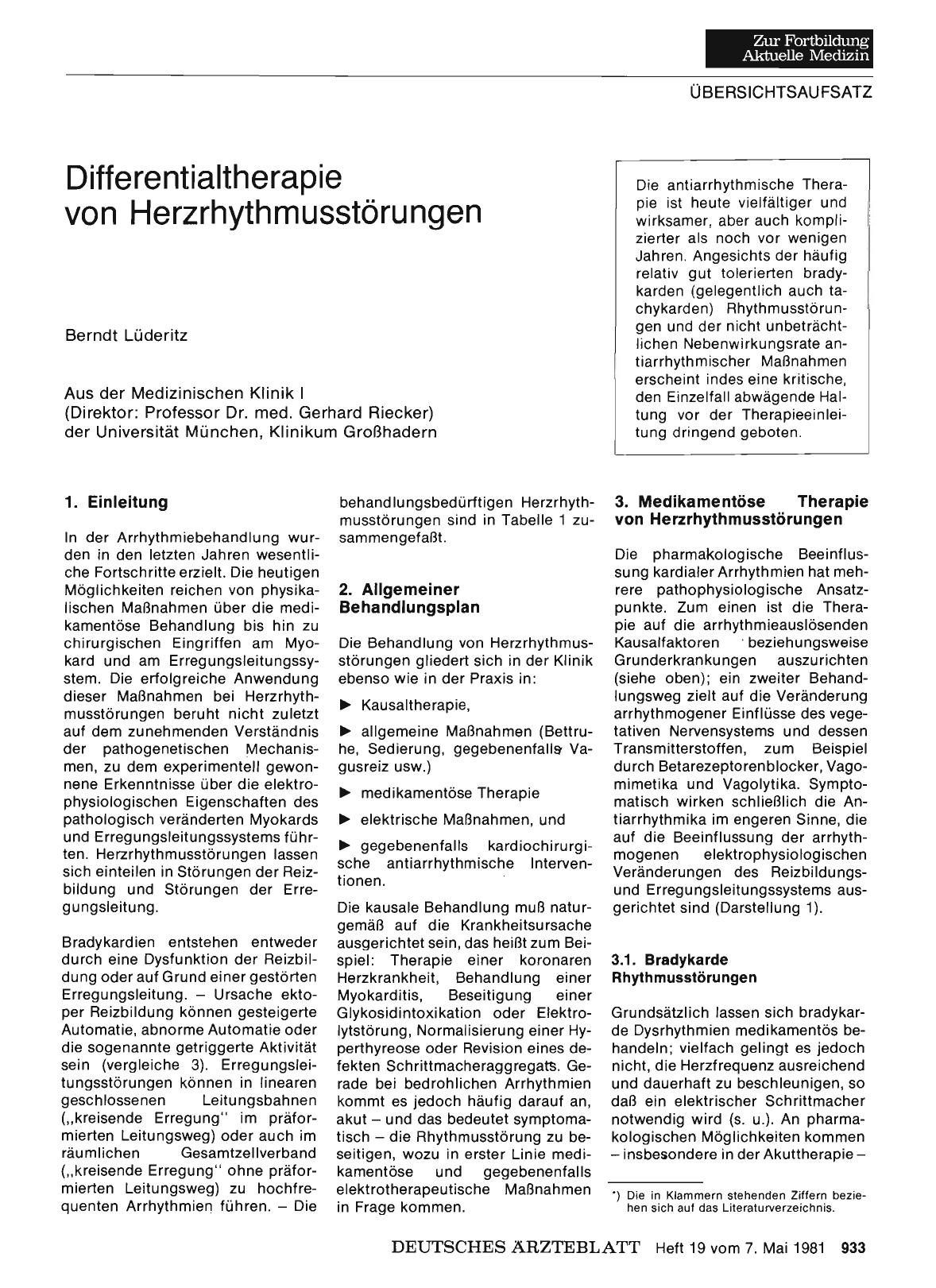 Vorschauseite 1: Differentialtherapie von Herzrhythmusstörungen
