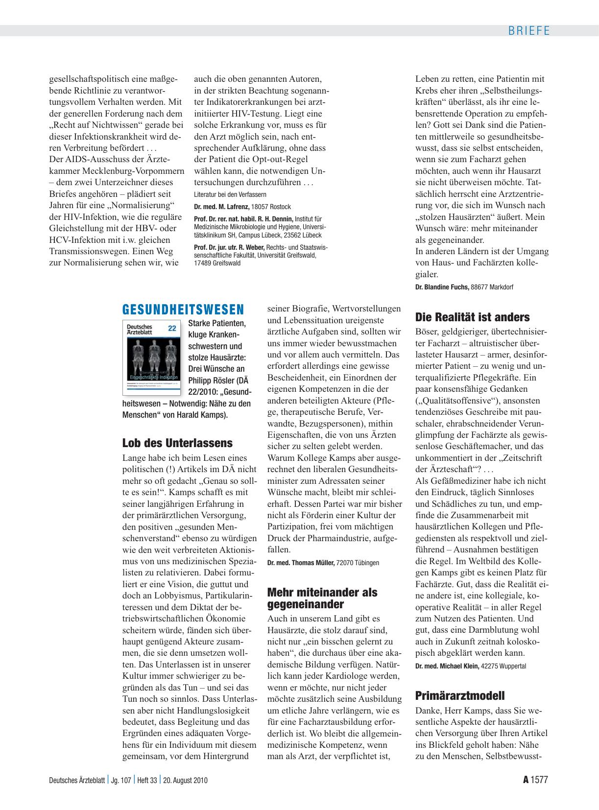 Vorschauseite 1: Gesundheitswesen: Primärarztmodell
