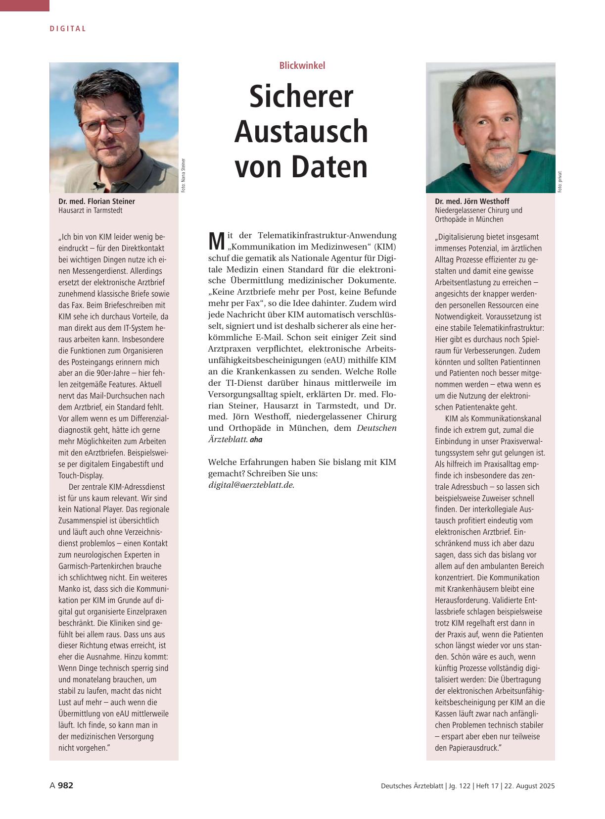 Vorschauseite 1: Blickwinkel: Sicherer Austausch von Daten