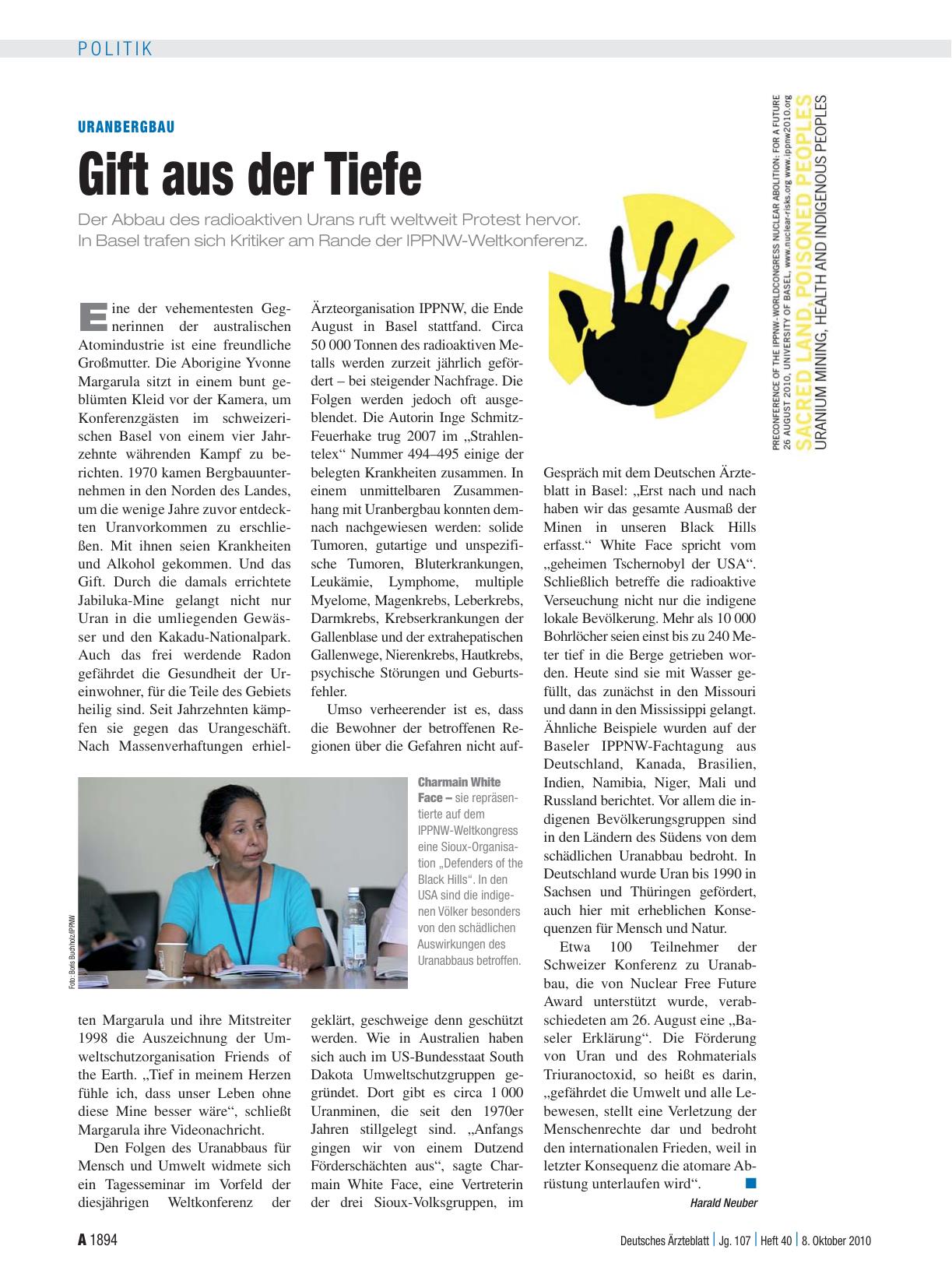 Vorschauseite 1: Uranbergbau: Gift aus der Tiefe