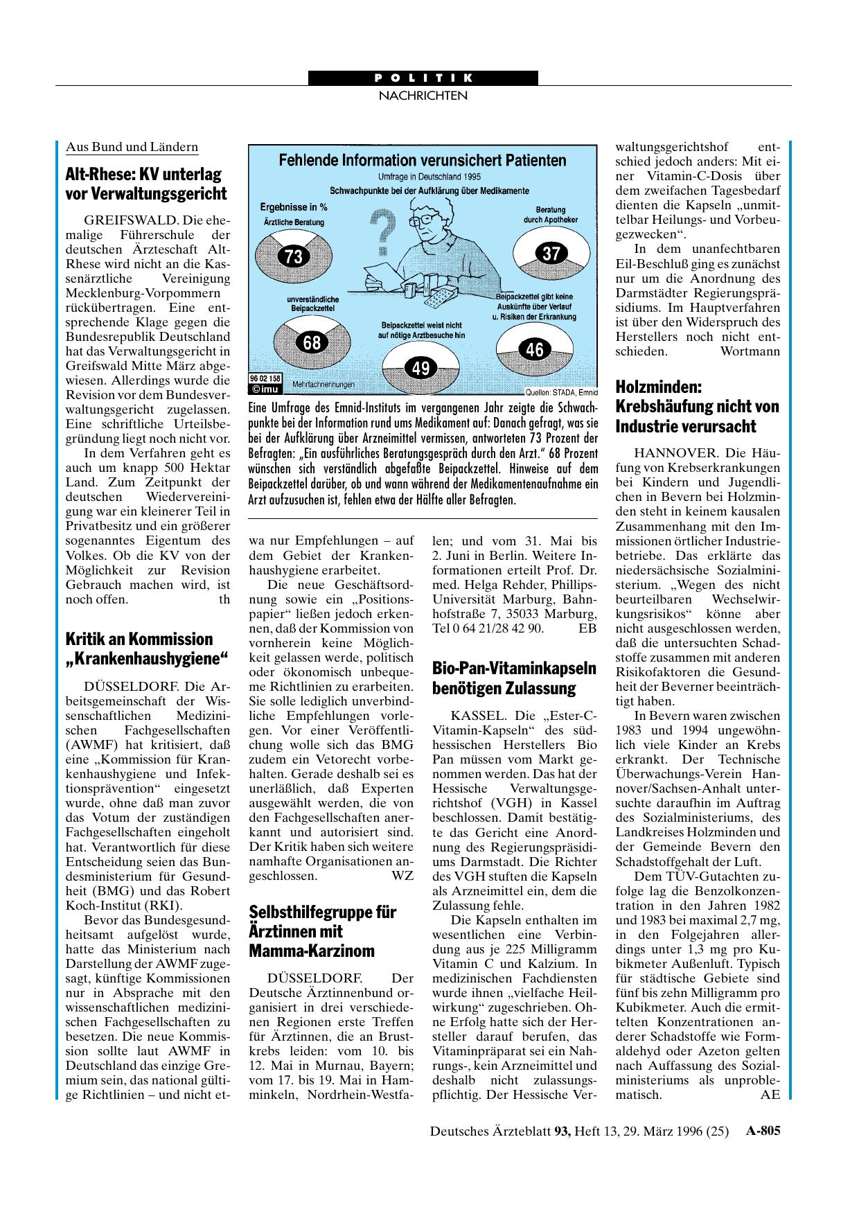 Vorschauseite 1: Kritik an Kommission „Krankenhaushygiene“