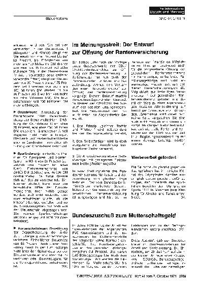 Vorschauseite 1: Bundeszuschuß zum Mutterschaftsgeld