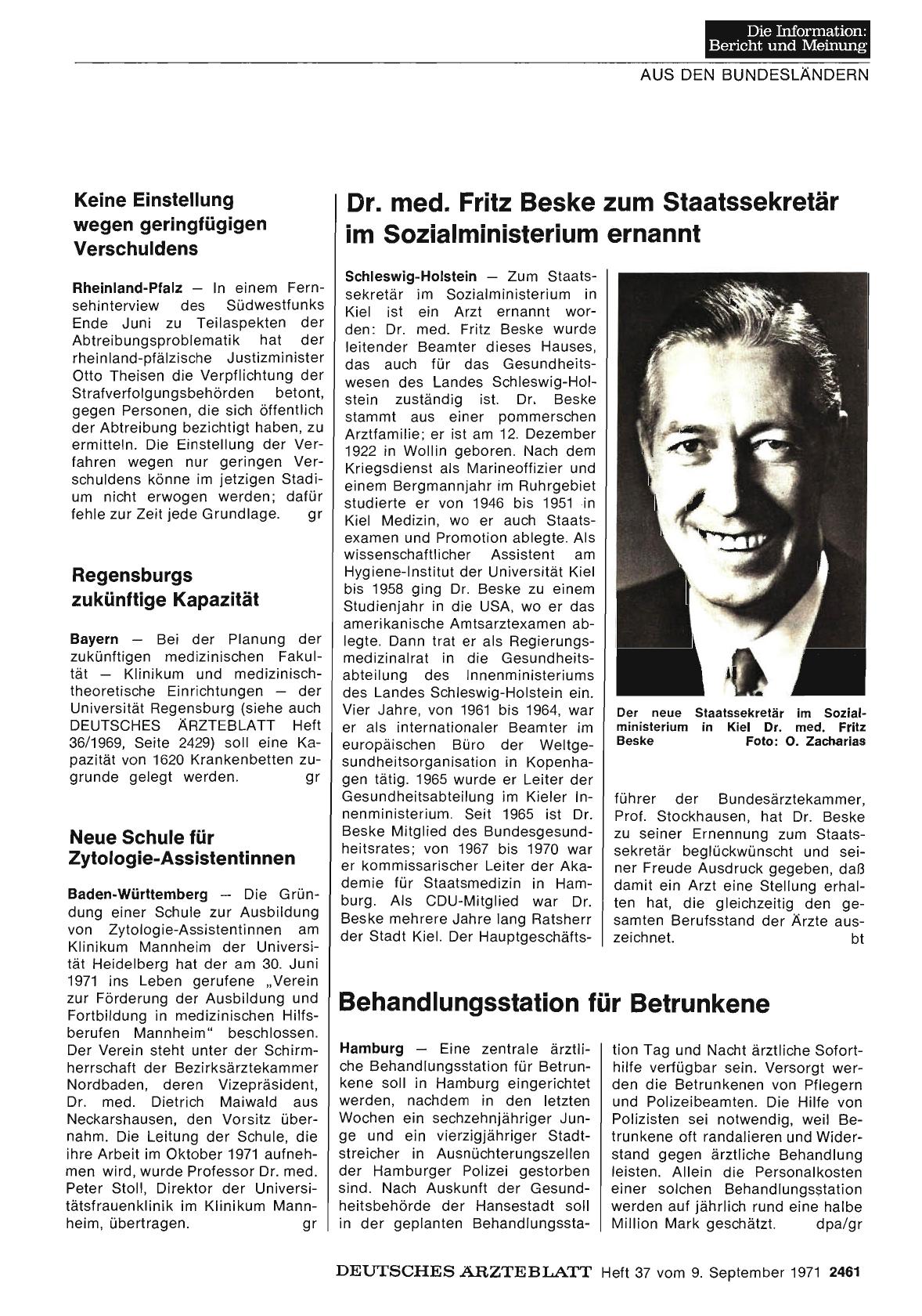 Vorschauseite 1: Neue Schule für Zytologie-Assistentinnen