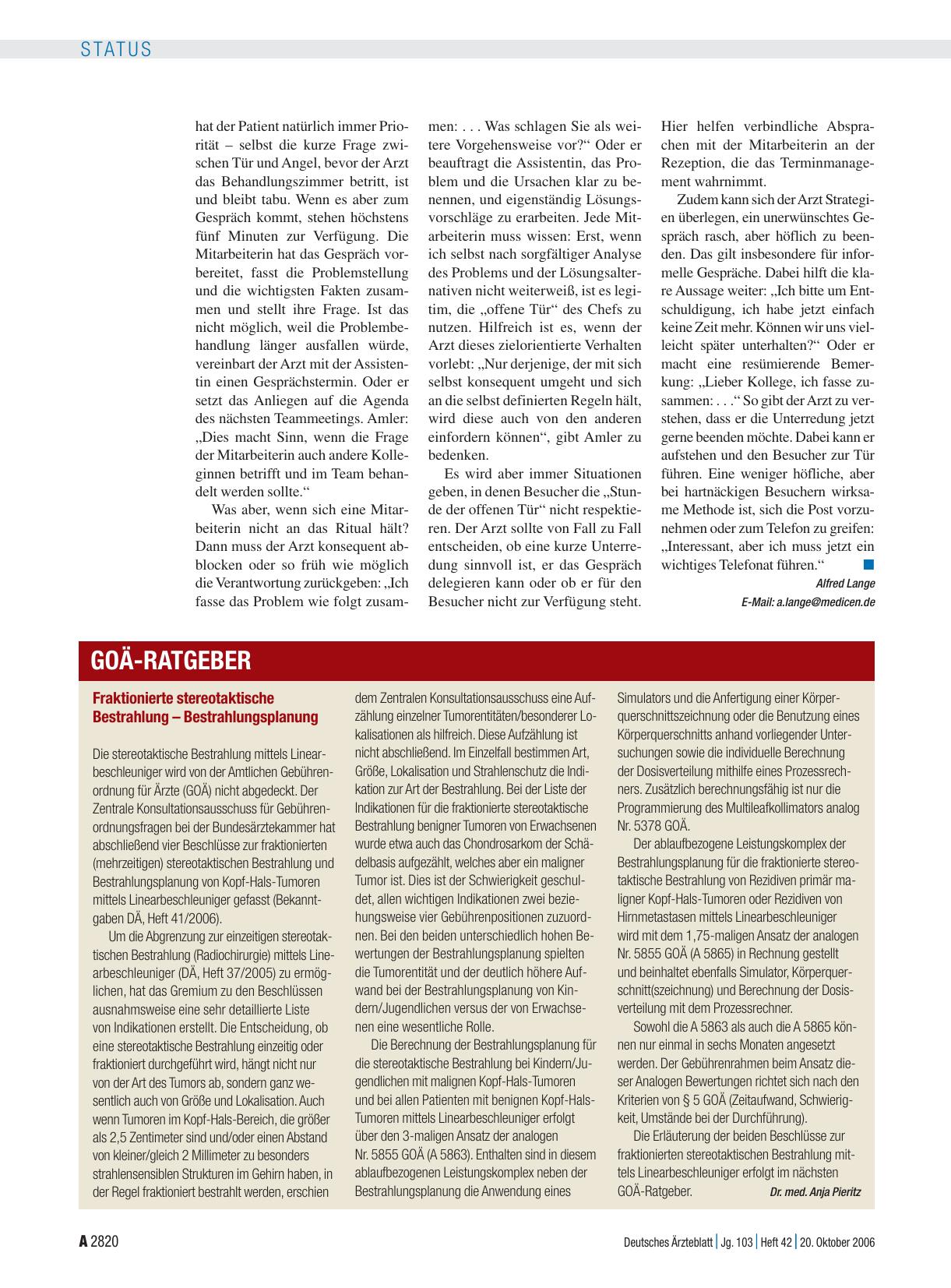 Vorschauseite 1: Fraktionierte stereotaktische Bestrahlung – Bestrahlungsplanung
