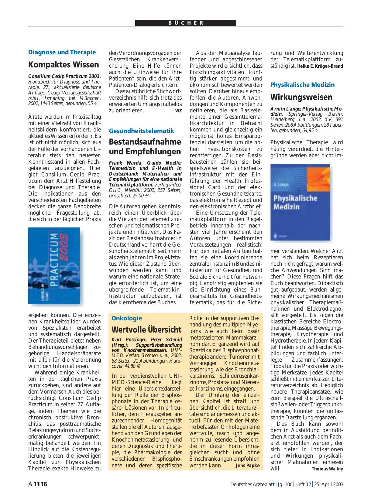 Vorschauseite 1: Supportivbehandlung von Knochenmetastasen
