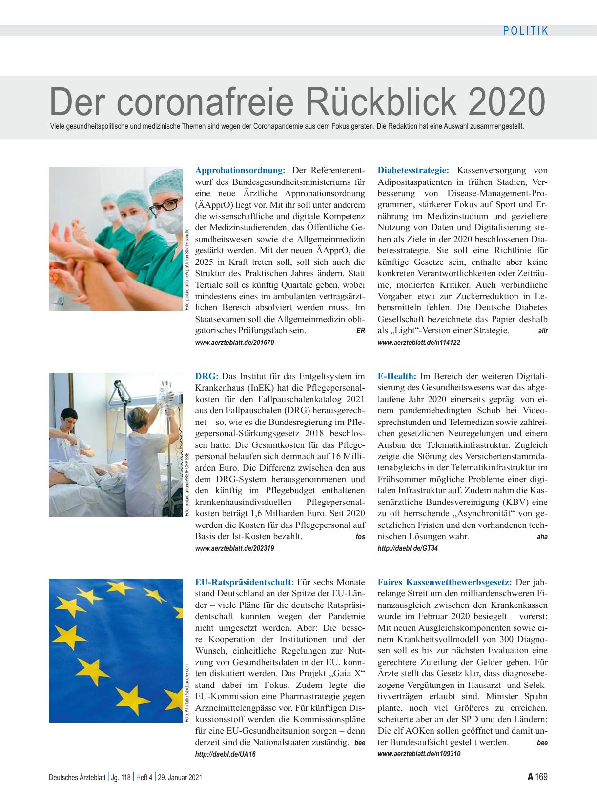 Vorschauseite 1: Der coronafreie Rückblick 2020
