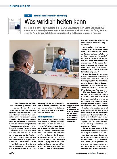 Vorschauseite 1: Menschen ohne Krankenversicherung: Was wirklich helfen kann