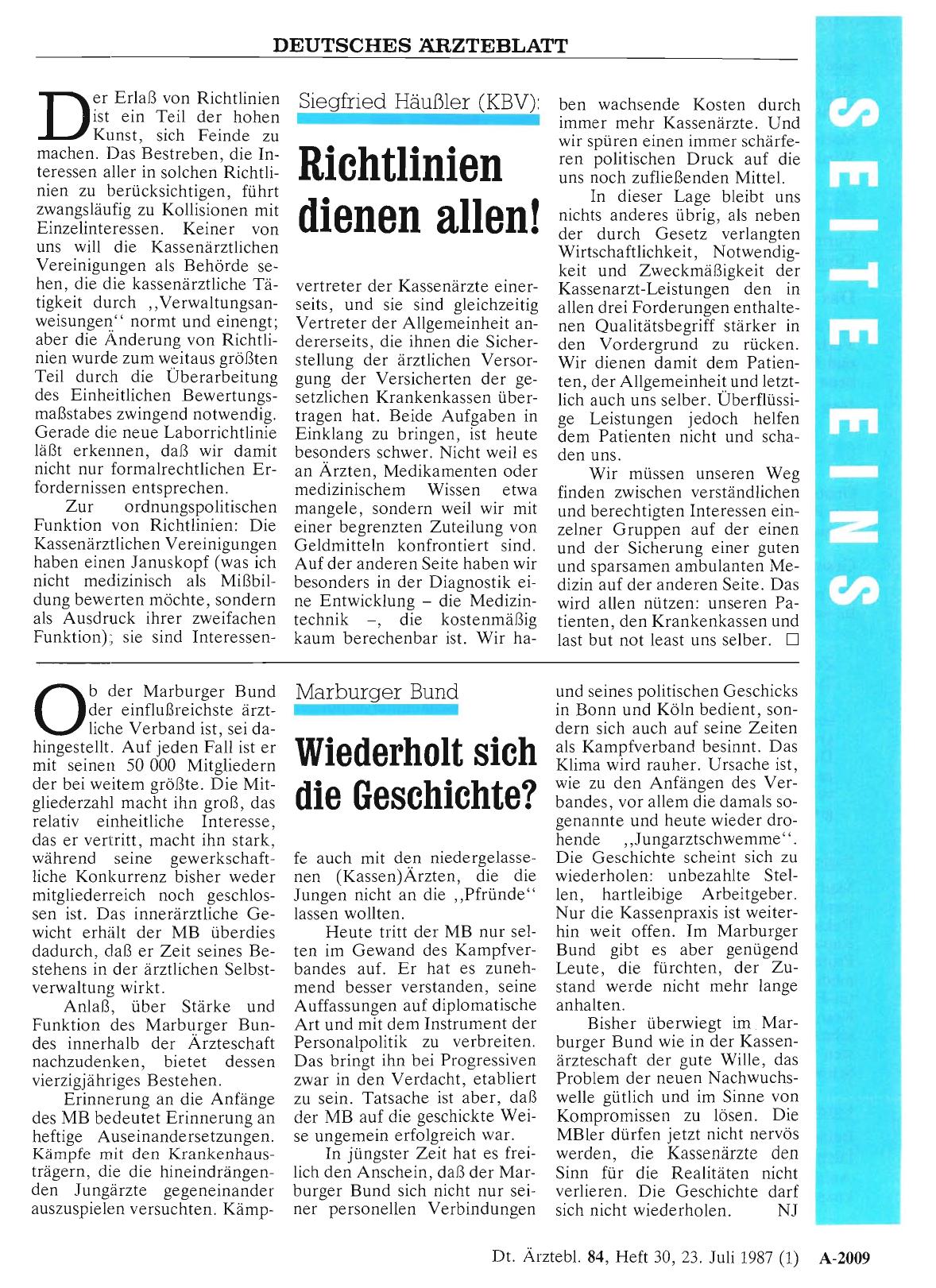 Vorschauseite 1: Marburger Bund: Wiederholt sich die Geschichte?