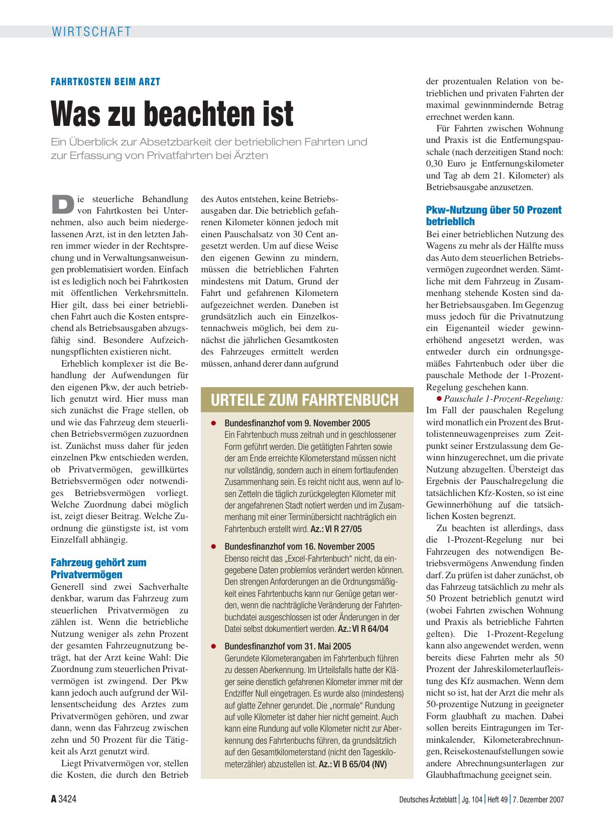 Vorschauseite 1: Fahrtkosten beim Arzt: Was zu beachten ist
