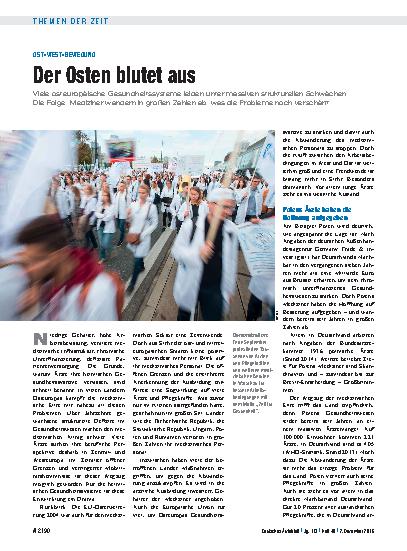 Vorschauseite 1: Ost-West-Bewegung: Der Osten blutet aus