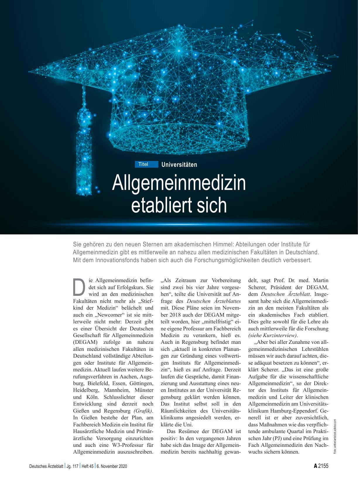Vorschauseite 1: Universitäten: Allgemeinmedizin etabliert sich