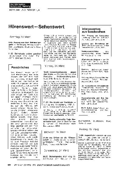 Vorschauseite 1: Hörenswert Sehenswert