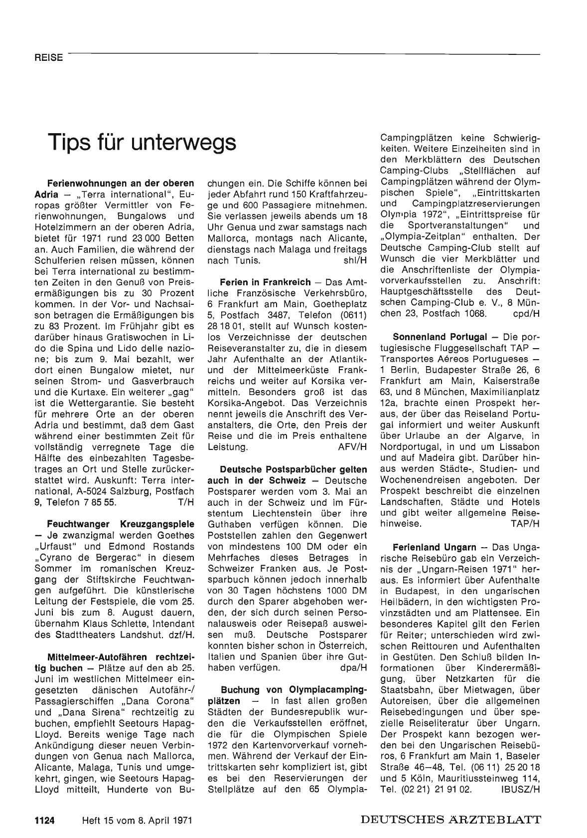 Vorschauseite 1: Tips für unterwegs