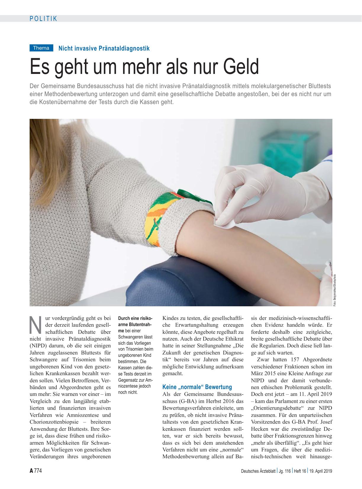 Vorschauseite 1: Nicht invasive Pränataldiagnostik: Es geht um mehr als nur Geld