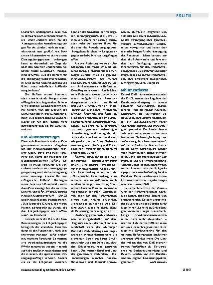 Vorschauseite 3: Krankenhausreform: Arbeit am Gesetzentwurf beginnt