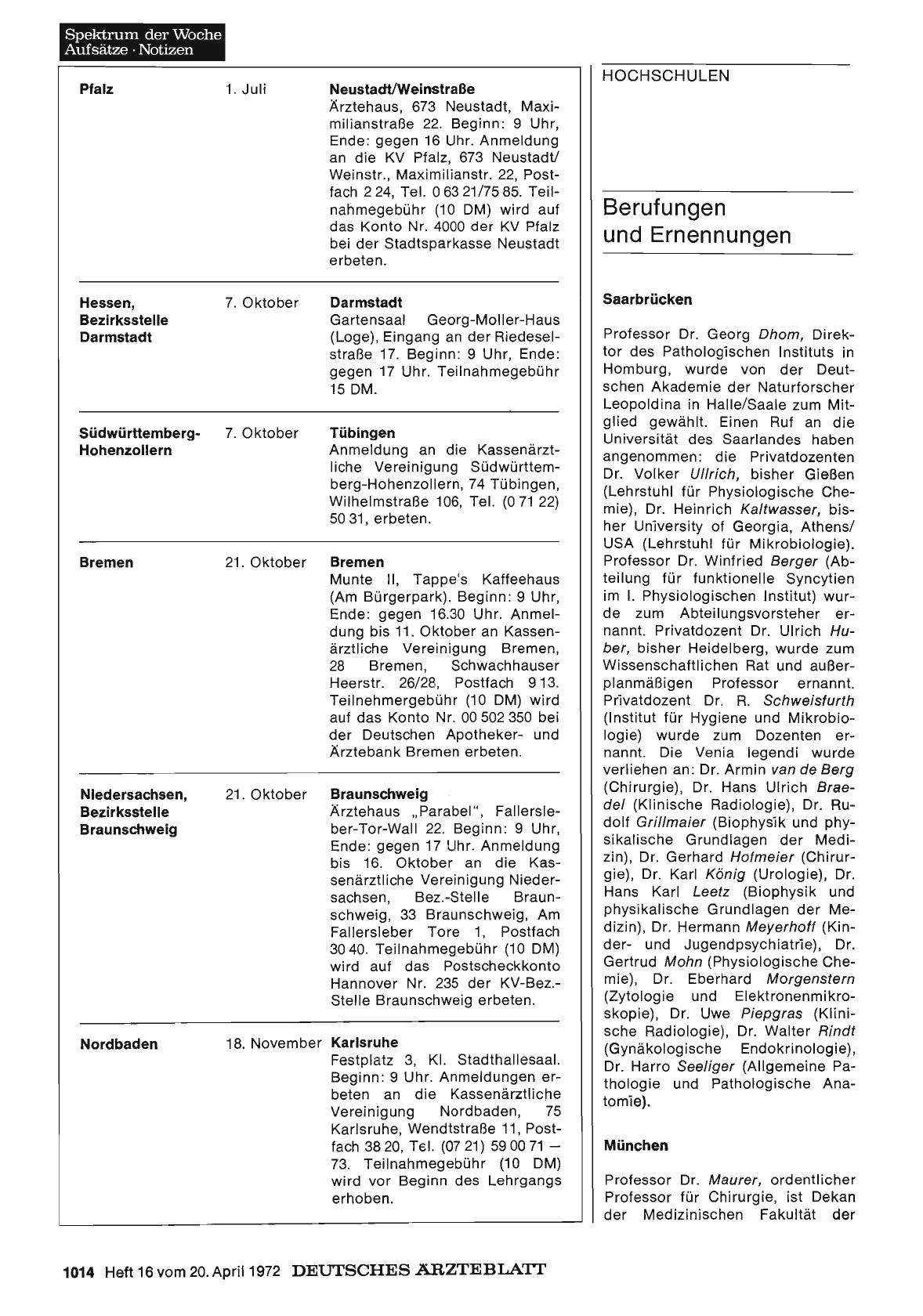 Vorschauseite 1: Berufungen und Ernennungen