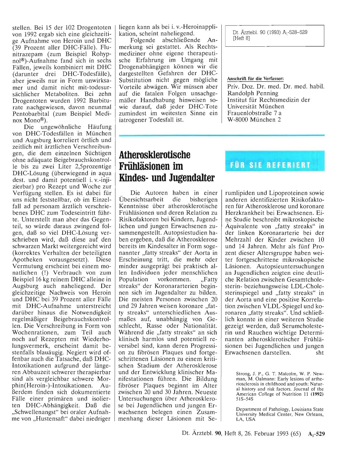 Vorschauseite 1: Atherosklerotische Frühläsionen im Kindesund Jugendalter